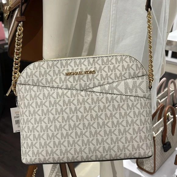 MICHAEL KORS Jet Set Medium Logo Dome Satchel Crossbody XCROSS XBODY
Vanilla - Picture 12 of 16